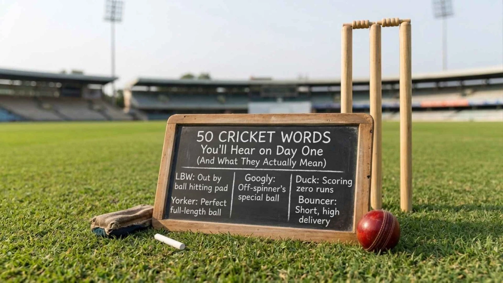 50 Cricket Words You’ll Hear on Day One (And What They Actually Mean)